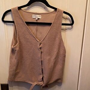 Madewell Beige Button-Down Tank Top